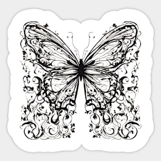 Flight of Grace The Majestic Butterfly Silhouette Sticker